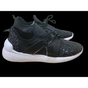 Forever Women's Athletic Black Glitter Slip-On Sneaker Casual Shoe Size 8